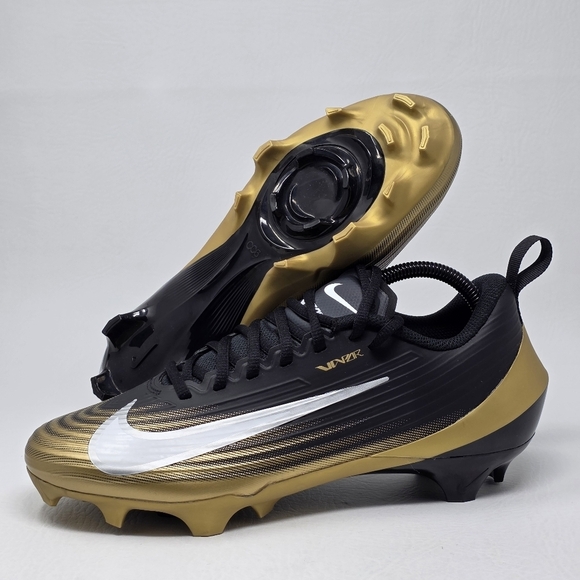 Nike Vapor Speed 3 Black Gold Football Cleats FB3303-003 Mens Size 8.5 New